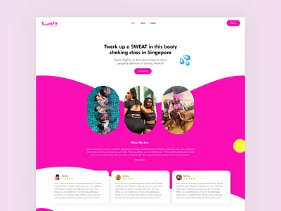 TwerkFit - Booty Shaking Fitness in Singapore! 🔥 app boldpink design landingpage modern pink twerk twerkfit uiux webdesign white