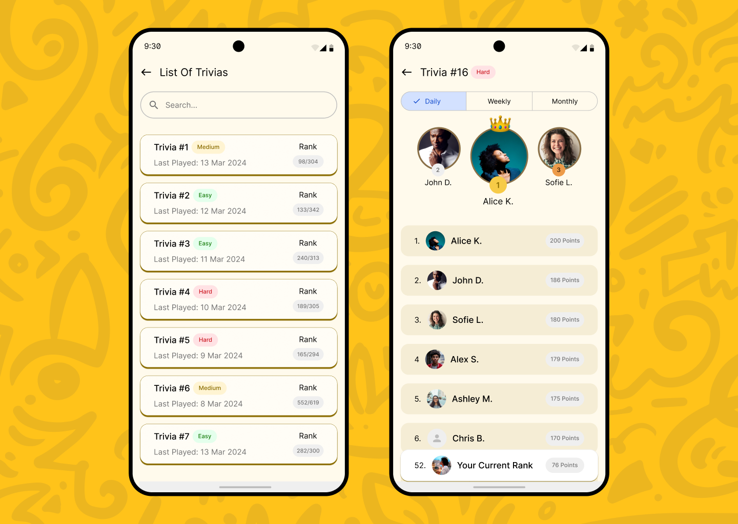 #DailyUI - Leaderboard dailyui leaderboard mobile app