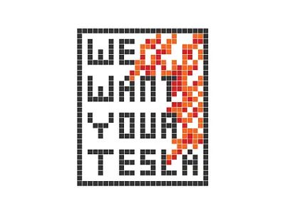 Resist! 8bit art burn elon ev fire musk pixel poster resist resistance stencil tesla