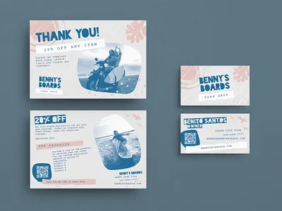 Coastal Boutique Brand Identity Set beach branding business card clothing coastal fashion marketing post card surf