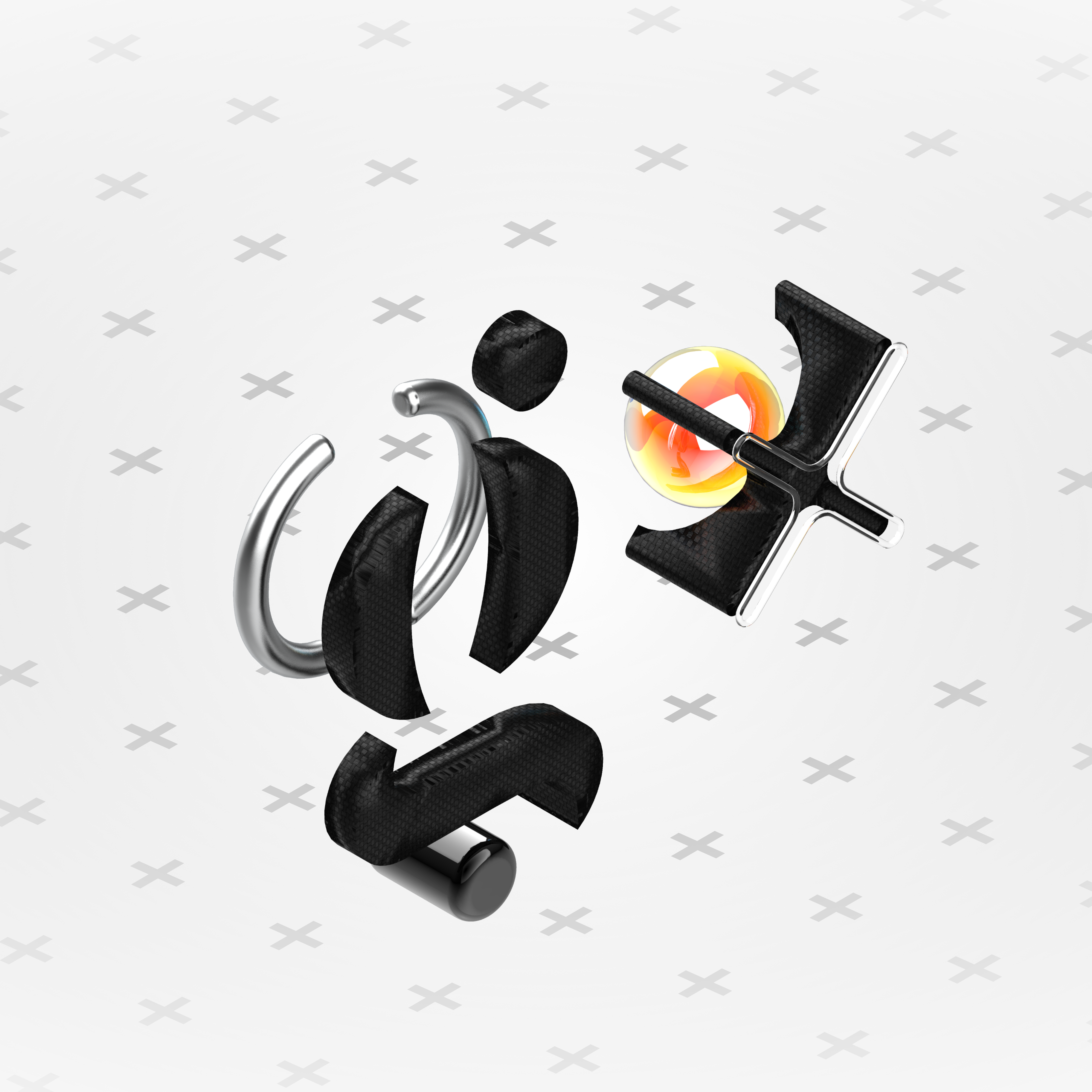 Goka 3D Icons - X (collab) 3ddesign 3dfordesigners art artist cinema4d design design3d designer3d goka graphic graphic design icon illustration keyshot