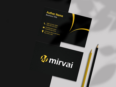 Black Minimal Business Card Design biz card brand identity branding business card design graphic designer graphic wing name card visiting card