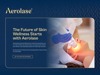 Aerolase® Website Rebranding blue branding brass clean dark gold health laser medical skin ui uiux ux webdesign website wellness