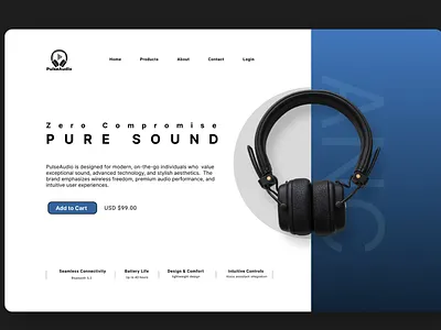 Landing Page - Headphone art branding branding design design graphic graphic design graphicdesign headphone landing page typography ui ux website