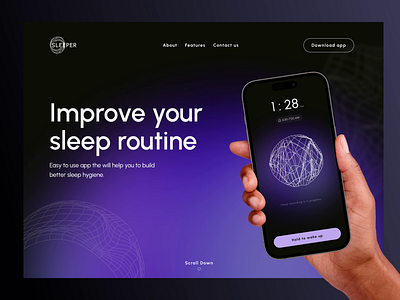 Sleep tracker app animation app concept design habits motion graphics routine tracker ui ux web website wellbeing