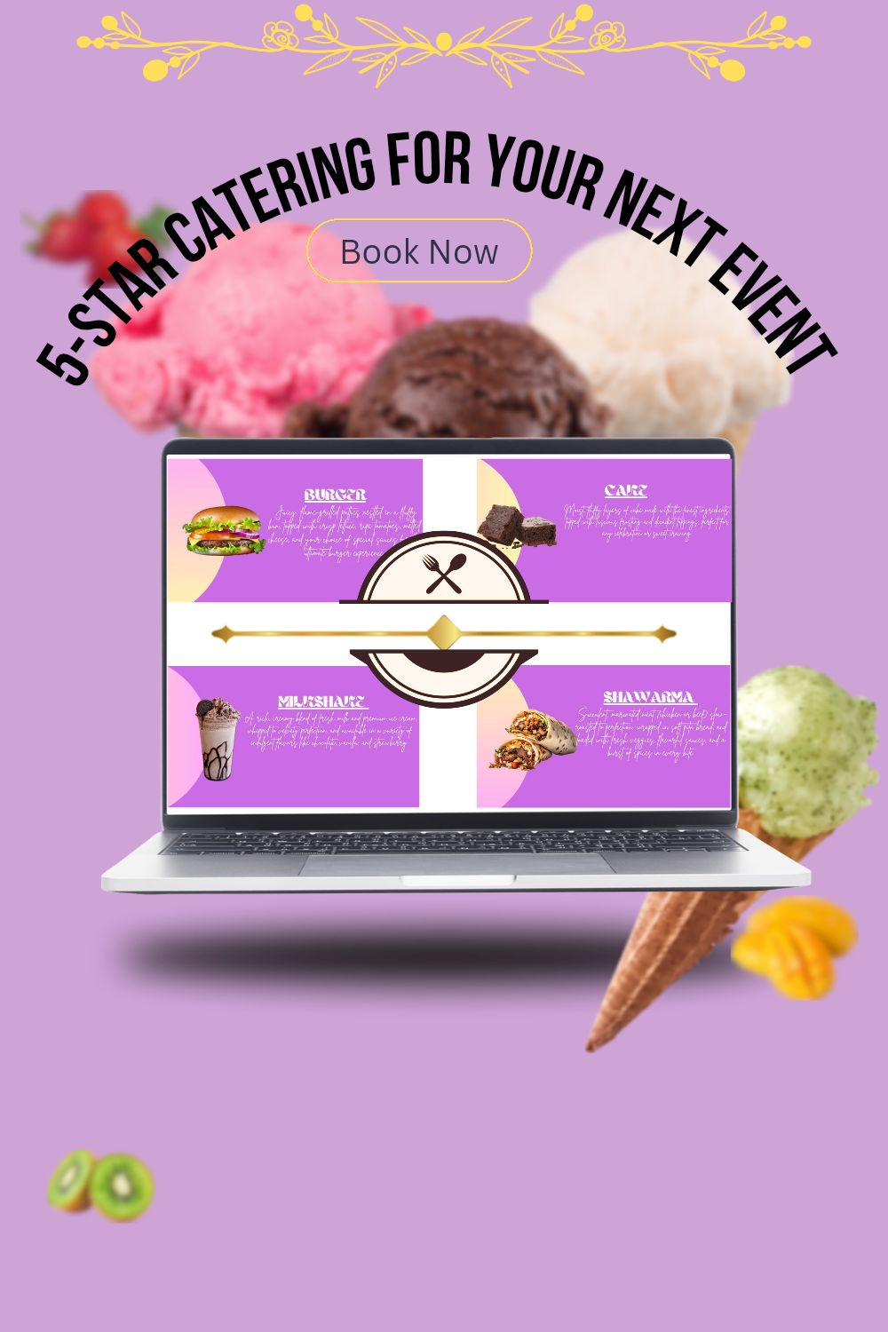 "Gourmet Digital Catering Ad & Luxury Fashion Spotlight" branding graphic design