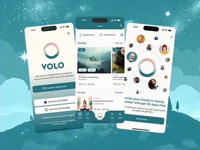 Volo – A Mindfulness & Mental Well-being App accessible design application calm design graphic design healing through design intuitive experience logo meditation app design mental wellness design mindfulness app design mobile app design self care ui design soothing ui design therapeutic design ui user centric design user friendly experience uxui design wellness app ui design wellness platform design