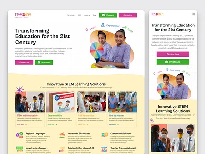 Respire learning Website Design with Development app design branding design education ui ui ux web design webpage website