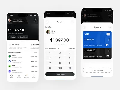 Finance Mobile App app balance bank cards clean design fireart online transaction ui ux