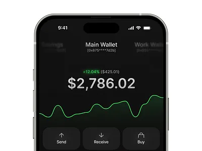 crypto wallet main screen app balance crypto figma graph ui wallet