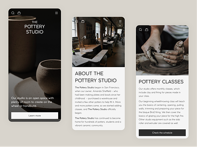 The Pottery Studio | mobile store of pottery goods branding design ecommerce graphic design mobile design mobile shop mobile store online store ui web design web store