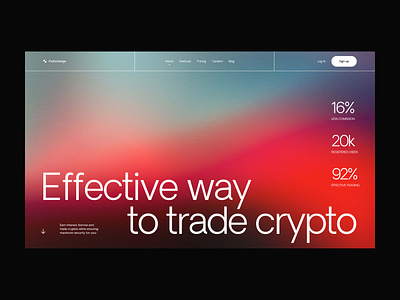ProExchange — cryptocurrency trading bitcoin blockchain clean crypto cryptocurrency ethereum finance gradient landing landing page minimal nft site ui ux web web design web design webdesign website