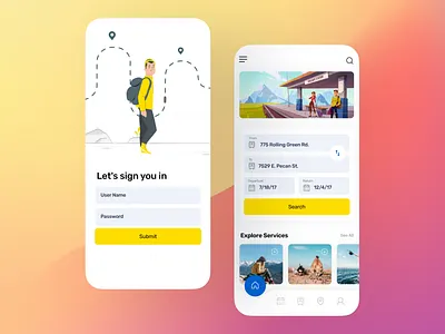 Your Next Adventure Starts Here app interface booking app dribbble shots explore app design flight booking app mobile ui design travel app travel app concept travel booking platform travel planner travel uiux trip itinerary design ui showcase ux design vacation planner wanderlust design