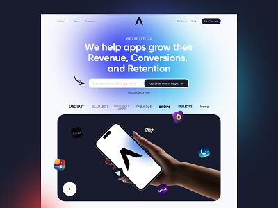 applica landing page agency design gradient minimalistic mobile modern product service trend typography ui uiux ux web website