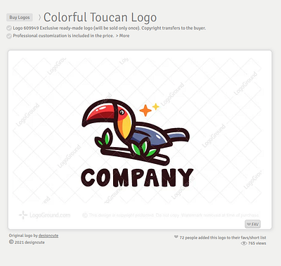 Colorful Toucan Logo branding design graphic design illustration logo logo design