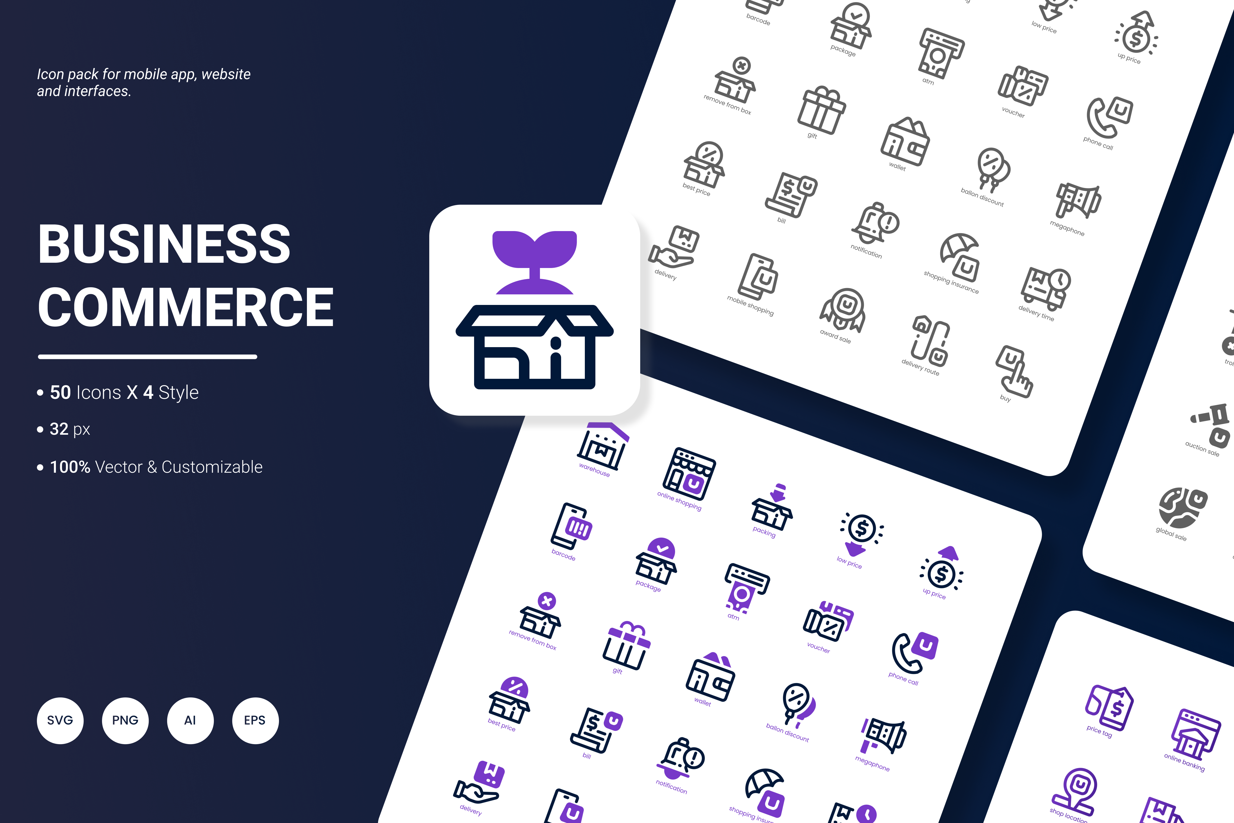 Business Commerce Icon Pack business commerce icon icon design icon pack icon set illustration technology