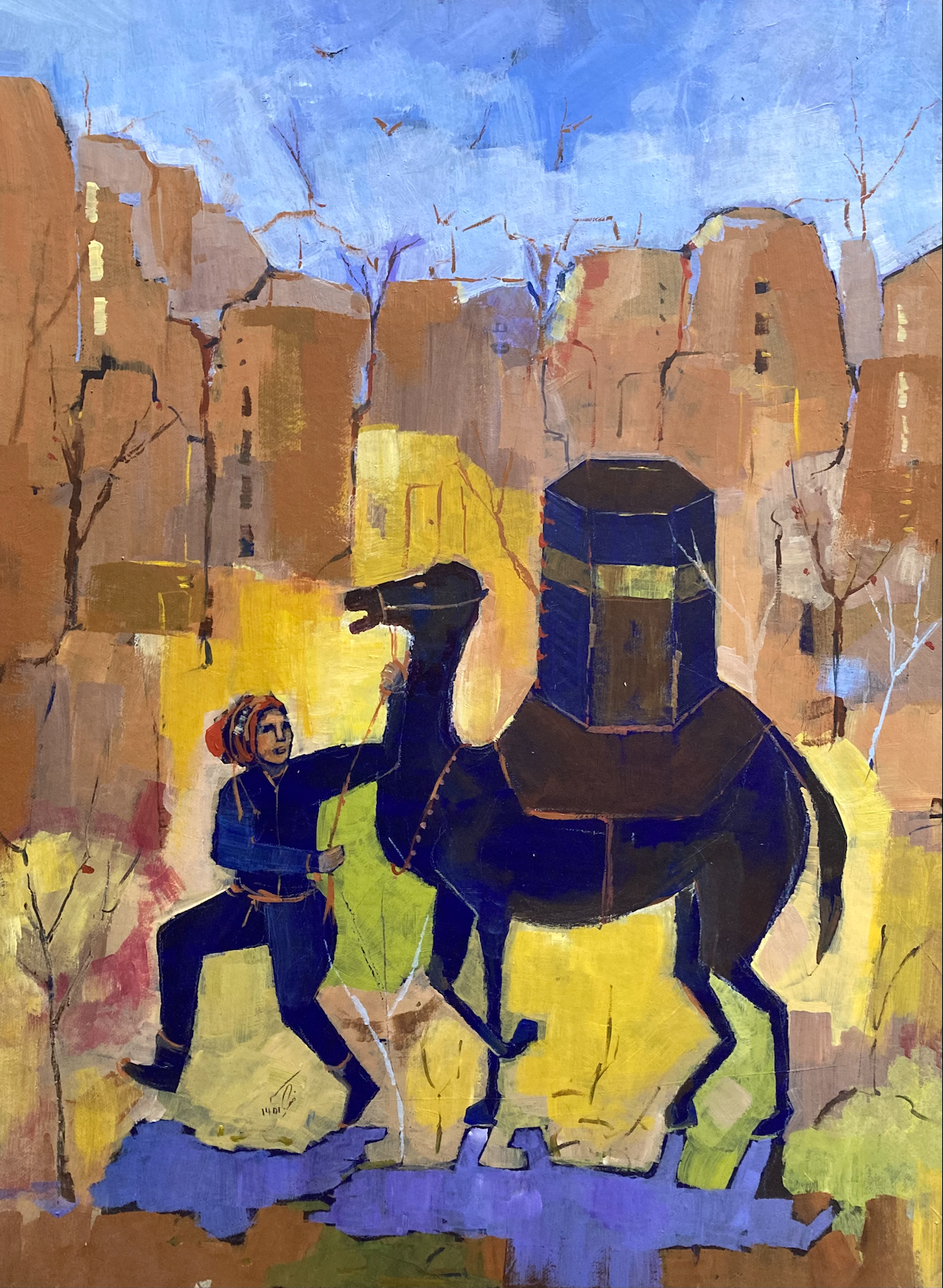 The Man and the Camel acrylic acrylic painting acrylicpainting art artist design illustration paint painter painting