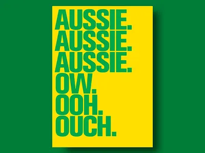 Illustration - Typographic Pain australia bold typography conceptual art creative typography font lovers graphic design green illustration lettering minimalist design national colors national pride poster poster design satire social commentary sports club type design typography visual storytelling