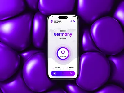 VPN Mobile App app design application design figma mobile app prototyping ui