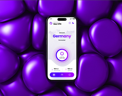 VPN Mobile App app design application design figma mobile app prototyping ui