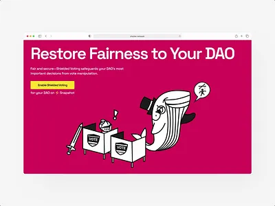 Shutter network website concept animation branding crypto defi graphics hero screen illustration logo mascot motion graphics shield typography ui website while