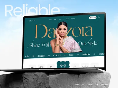 Jewelry E-Commerce Website Design accessories clean website diamondjewelry e commerce gold homepage jewellery jewelry store jewelryecommerce jewelrywebsite luxury productdesign web ui