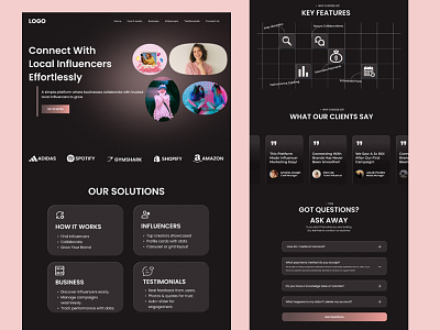 Influencer Marketing - Website Design design graphic design ui ui design web design