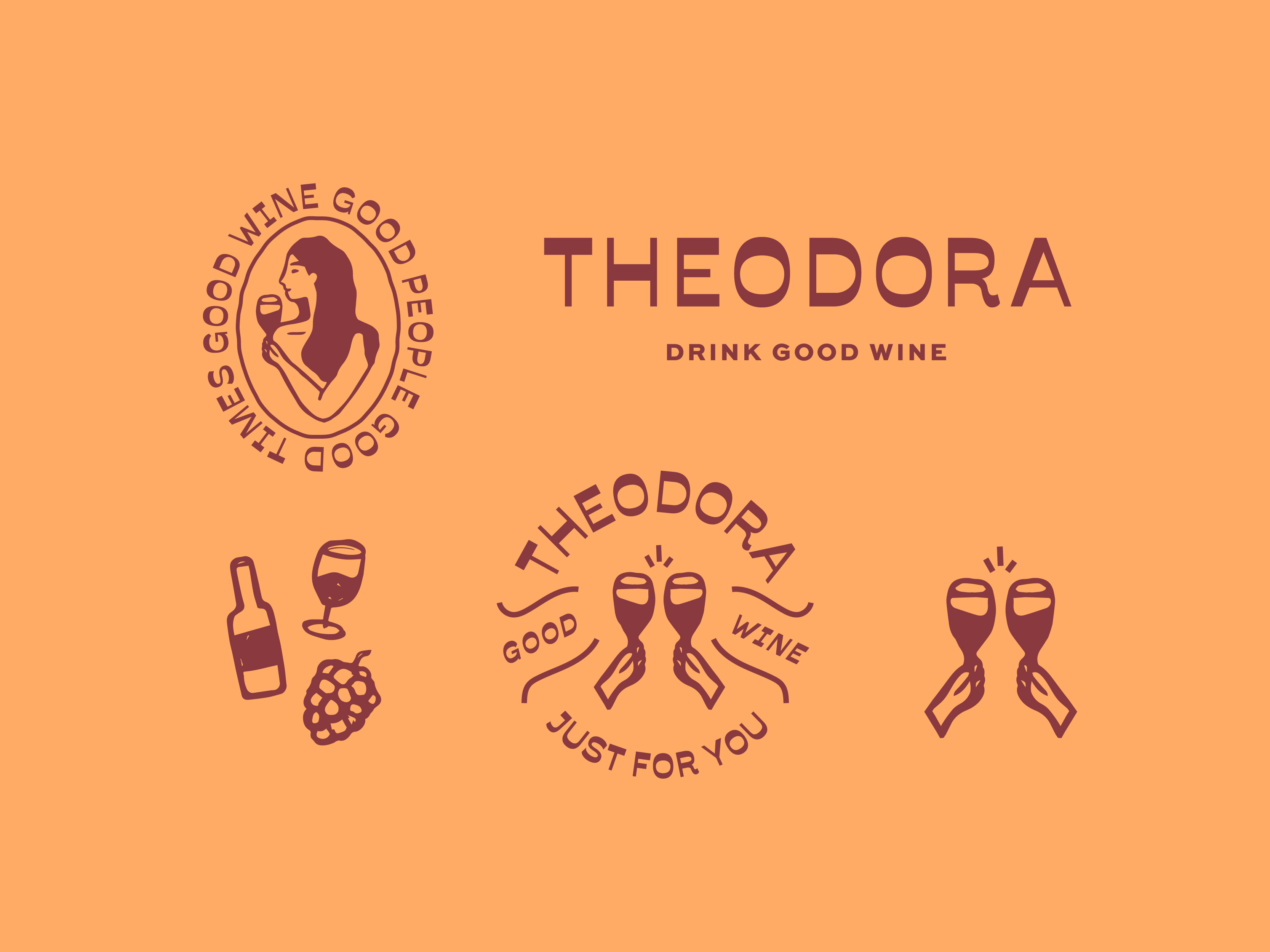 Brand Concepts for Theodora branding logo wine