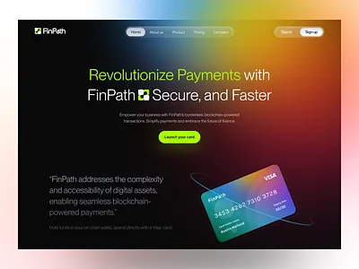 Finance Landing Page Finpath bank app banking app credit card finance financial fintech app homepage landing page money savings statistics transactions website website design