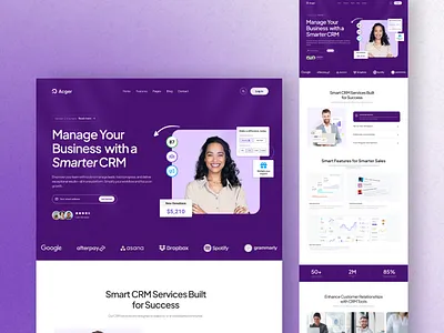 Business Management Landing Page branding creative interface design dribbbleshots. dribble portfolio graphic design illustration logo ui vector