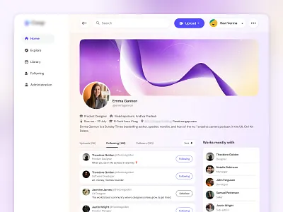 Profile Meet Page UI 3d clean dark modern dashboard modern ui profile page social social media social network user profile vibrant web design web interface design webdesign