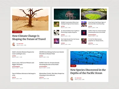 News Card UI Design climatechange creativedesign design designcommunity designinspiration designportfolio digitaldesign dribbble entertainmentdesign lifestyledesign newswebsite ravidelixan responsivedesign sciencenews typography uidesign uxdesign visualhierarchy website