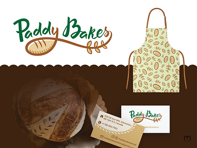 Logo design for bakery apron bakery brand identity branding bread business cards celtic custom lettering design hand lettering logo logotype pattern seamless small business surface wheat