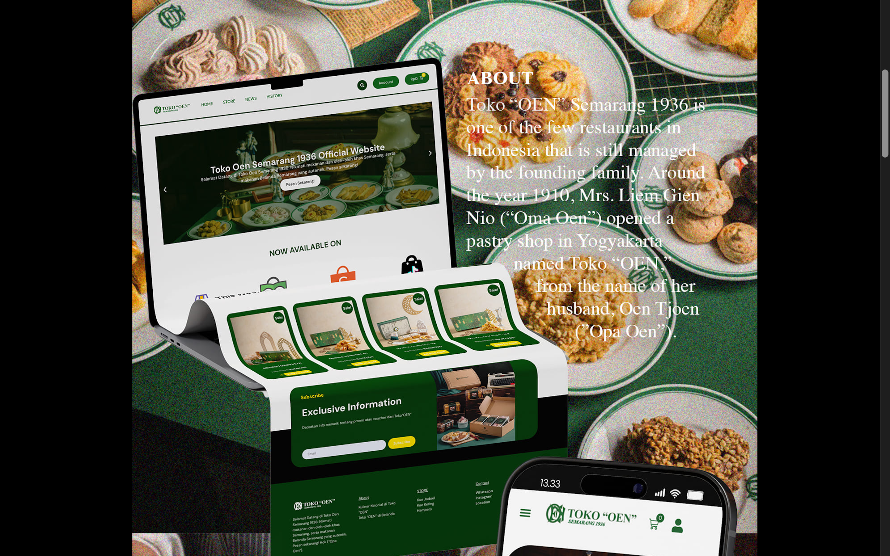 Website Bakery E-Commerce Toko Oen Semarang 3d bakery branding design e commerce graphic design logo portfolio ui website
