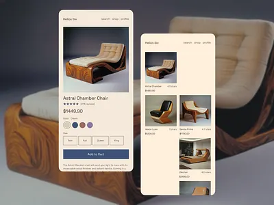 Mid Century Galactic eComm Shop dailyui design ecom ecommerce mid century mobile scifi ui