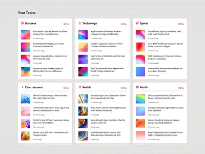 News Portal UI Design - Category Card crispr dailyui designcommunity designportfolio digitaldesign dribbble dribbbledesign interactivedesign minimalism newsportal ravidelixan responsivedesign trendingtopics typography uidesign uxdesign visualhierarchy webdesign