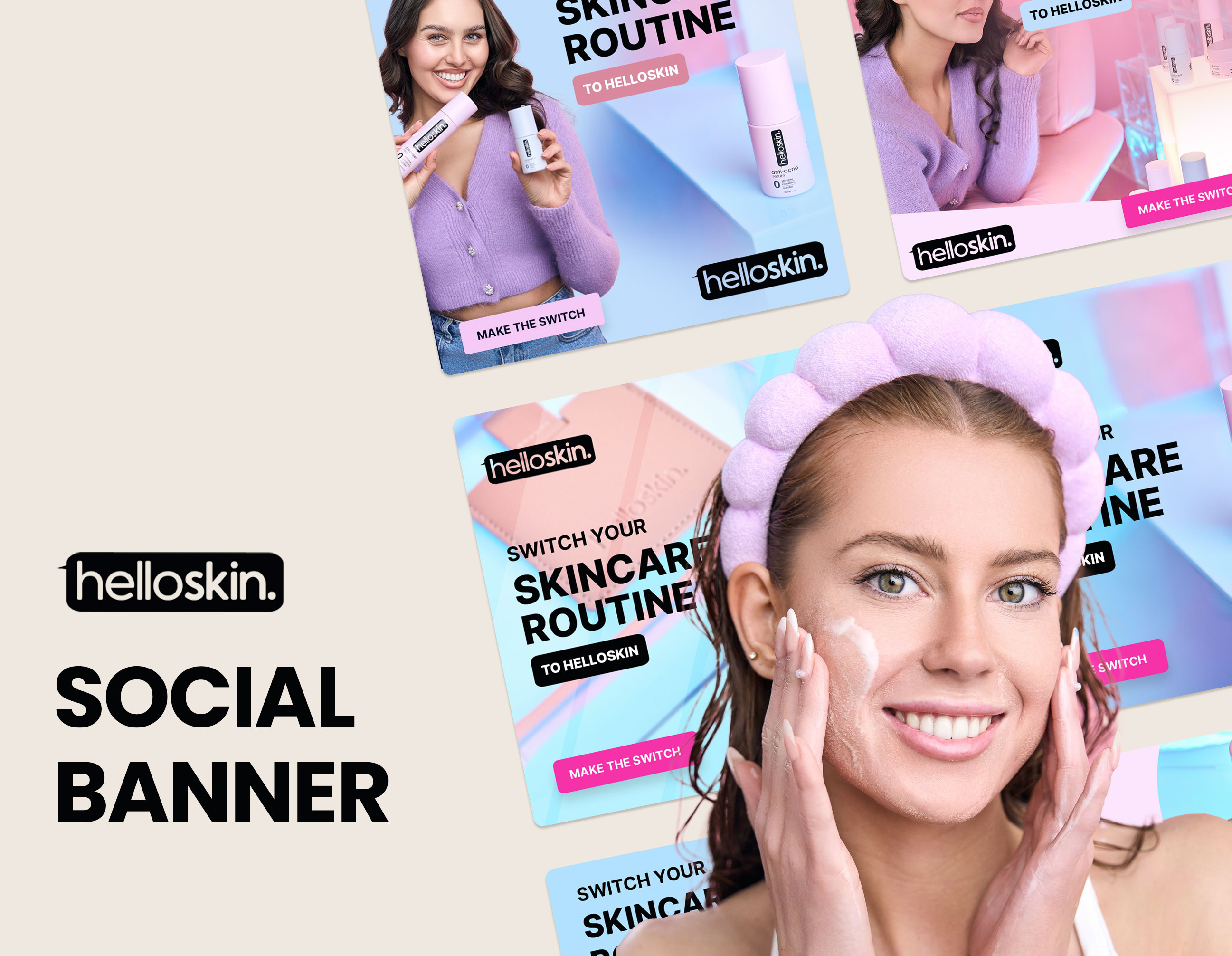 Women's Skincare Ads banners beauty graphic design skincare