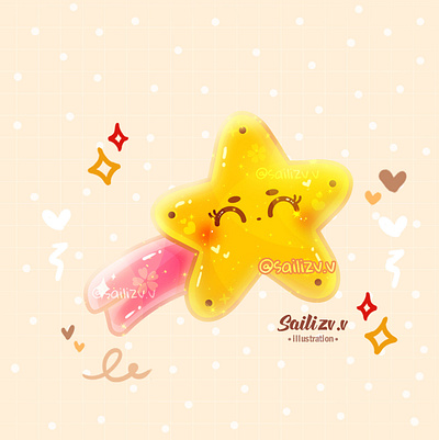Star Kawaii by sailizv.v adorable adorable lovely artwork concept creative cute art design digitalart illustration