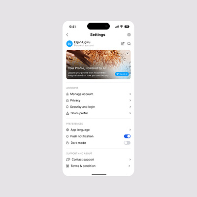 Mobile Settings UI design design druids ui ux
