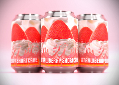Strawberry Cider Shake 3d 3d modeling 3d rendering blender graphic design illustrator label logo photoshop