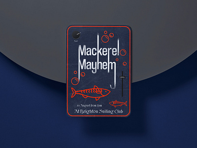 Mackerel Mayhem poster branding graphic design