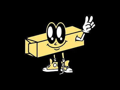 Butter Creations butter character butter creations butter illustration butter mascot character design hand drawn character mascot mascot character design peace sign