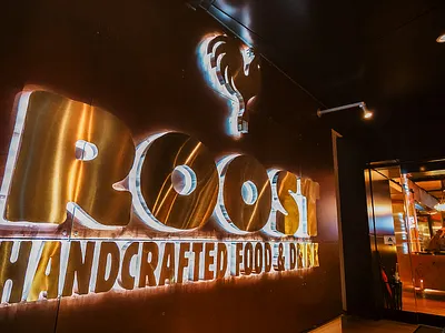 Roost Restaurant Signage Design bar brand identity design brand mark branding chicken design dinning food beverage graphic design illustration logo design restaurant roost roost restaurant rooster signage