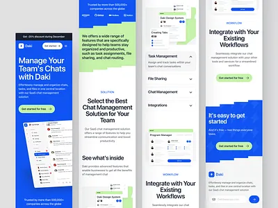 Daki - Landing Page [Responsive] agency website chatting clean creative agency integrations landing landing pag messages mobile website product responsive responsive layout responsive website saas saas landing page ui ux web web design website