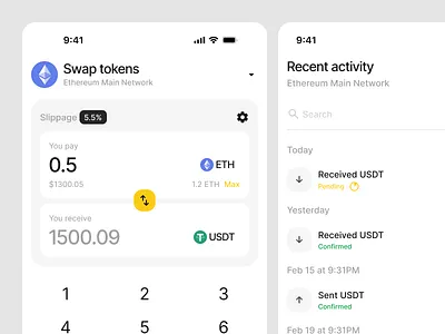 Swap tokens blockchain wallet crypto crypto wallet evm wallet metamask wallet minimalism swap tokens ui design uidesign uxdesign