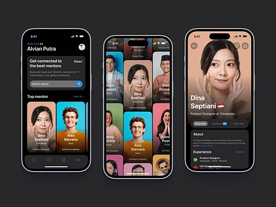 📕 Sinau - Online Mentoring App adplist app app design clean clean app course course app dark mode learn learning mentor mentoring mentorship online learning online learning app ui uiux