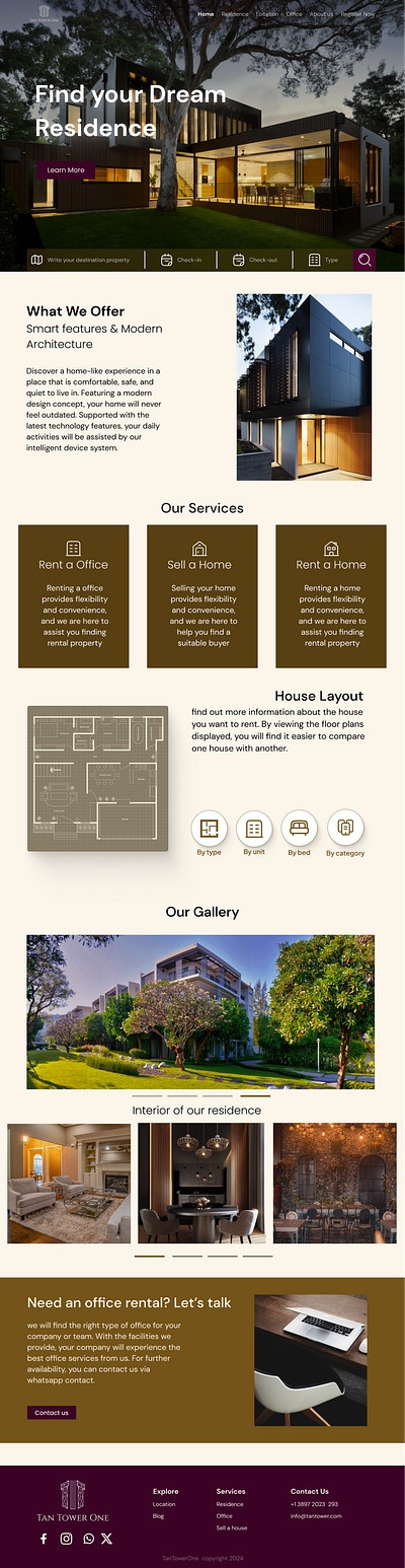 Tan Tower Landing Page - redesign