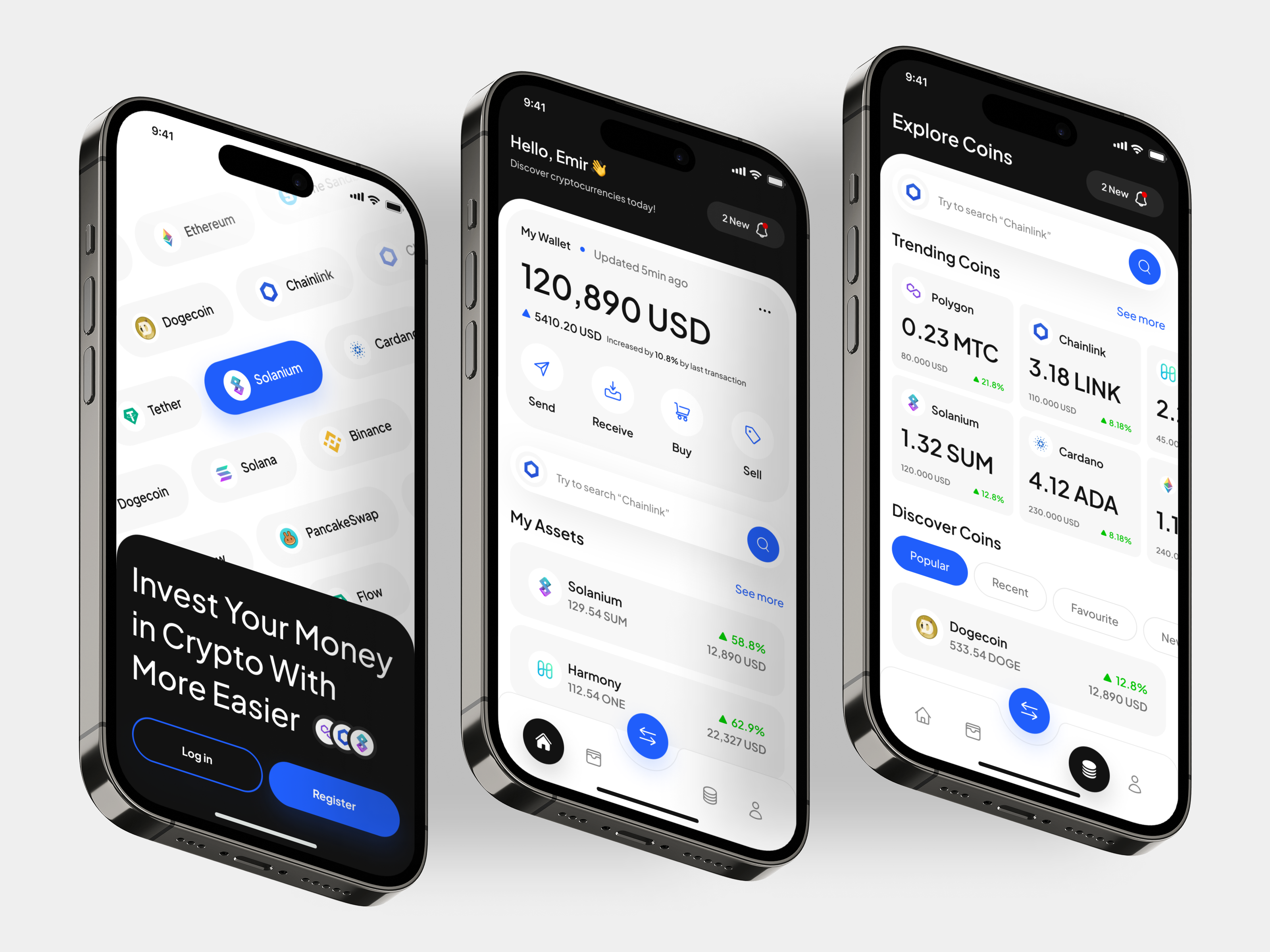 Example of One Screen Flow Mobile App Design 