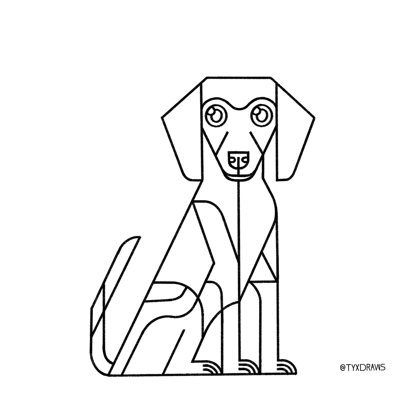 Elmer 2d art animal art branding cat design dog geometric graphic icon illustration illustrator line logo ui