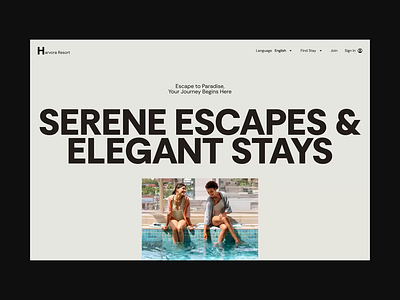 Luxury Resort Design animation clean design motion graphics typography ui web design website
